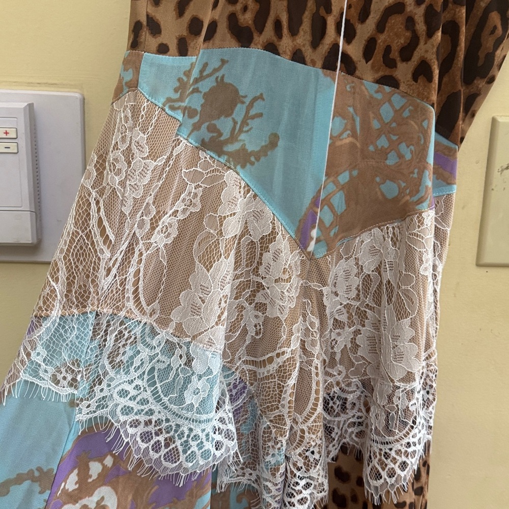 Leopard and Floral Lace Accent Skirt - Picture 10 of 12